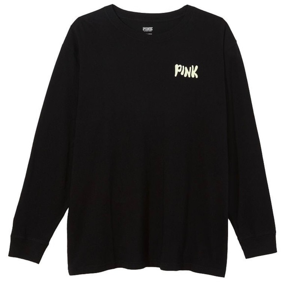 NEW VS PINK Glow in the Dark campus tee in HALLOWEEN CAT EYE LOGO - Picture 6 of 11